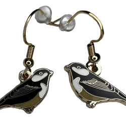 Chickadee, Black-capped earrings