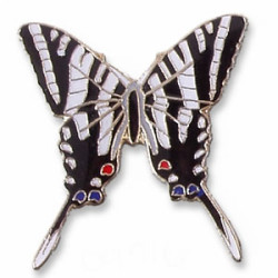 Butterfly, Zebra Swallowtail, enameled pin