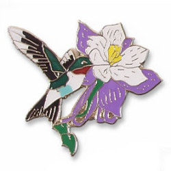 Hummingbird, Ruby-throated / Columbine pin