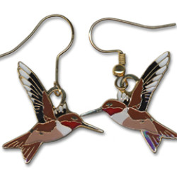 Hummingbird, Rufous earrings